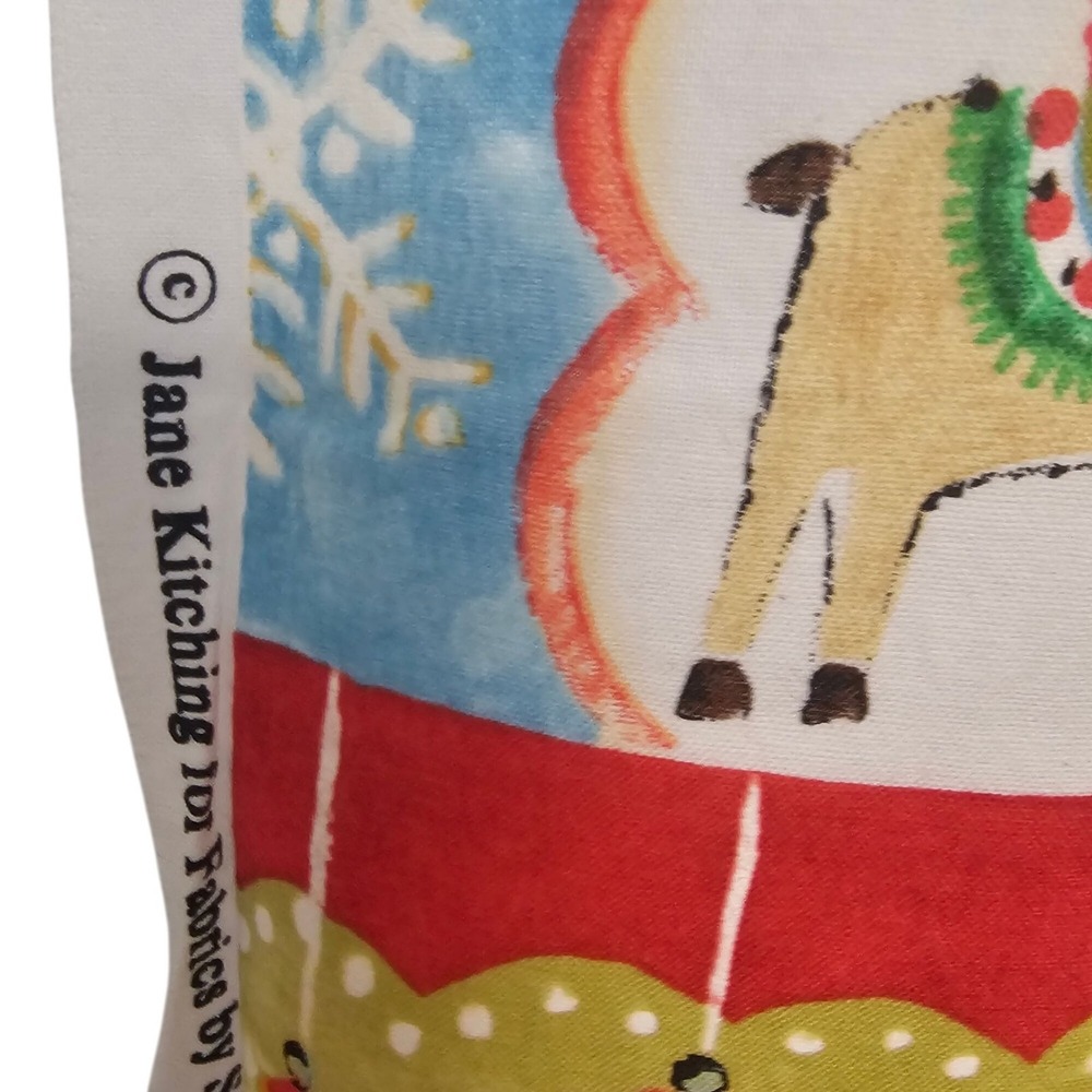 Jane Kitching for Spectrix Christmas Holiday Cotton Fabric 42x58" Santa Snowman - Picture 11 of 15